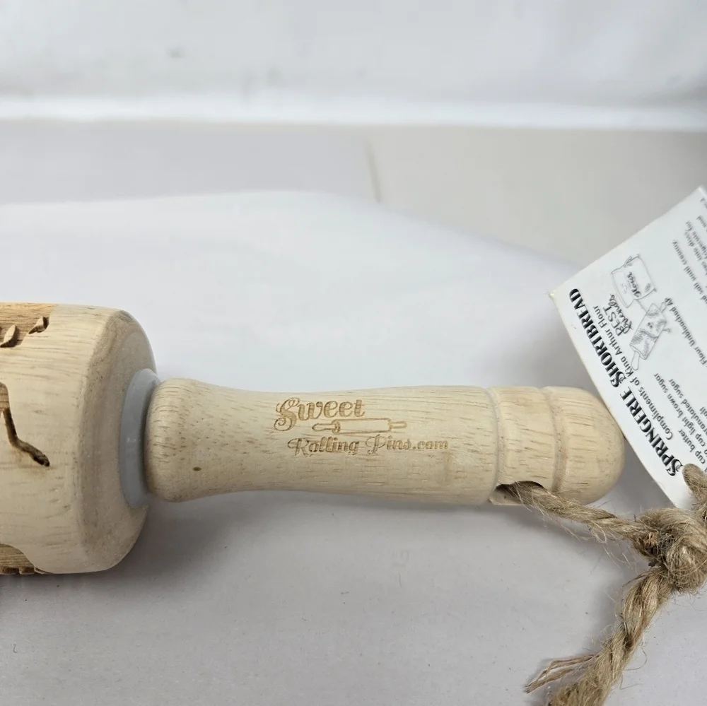 Sweet Rolling Pins Wooden Engraved Cows Shapes Imprints Cow Design Into Dough